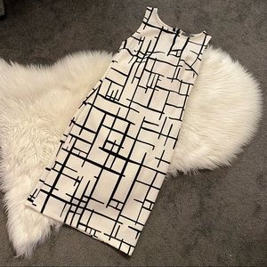 Black and white sheath dress